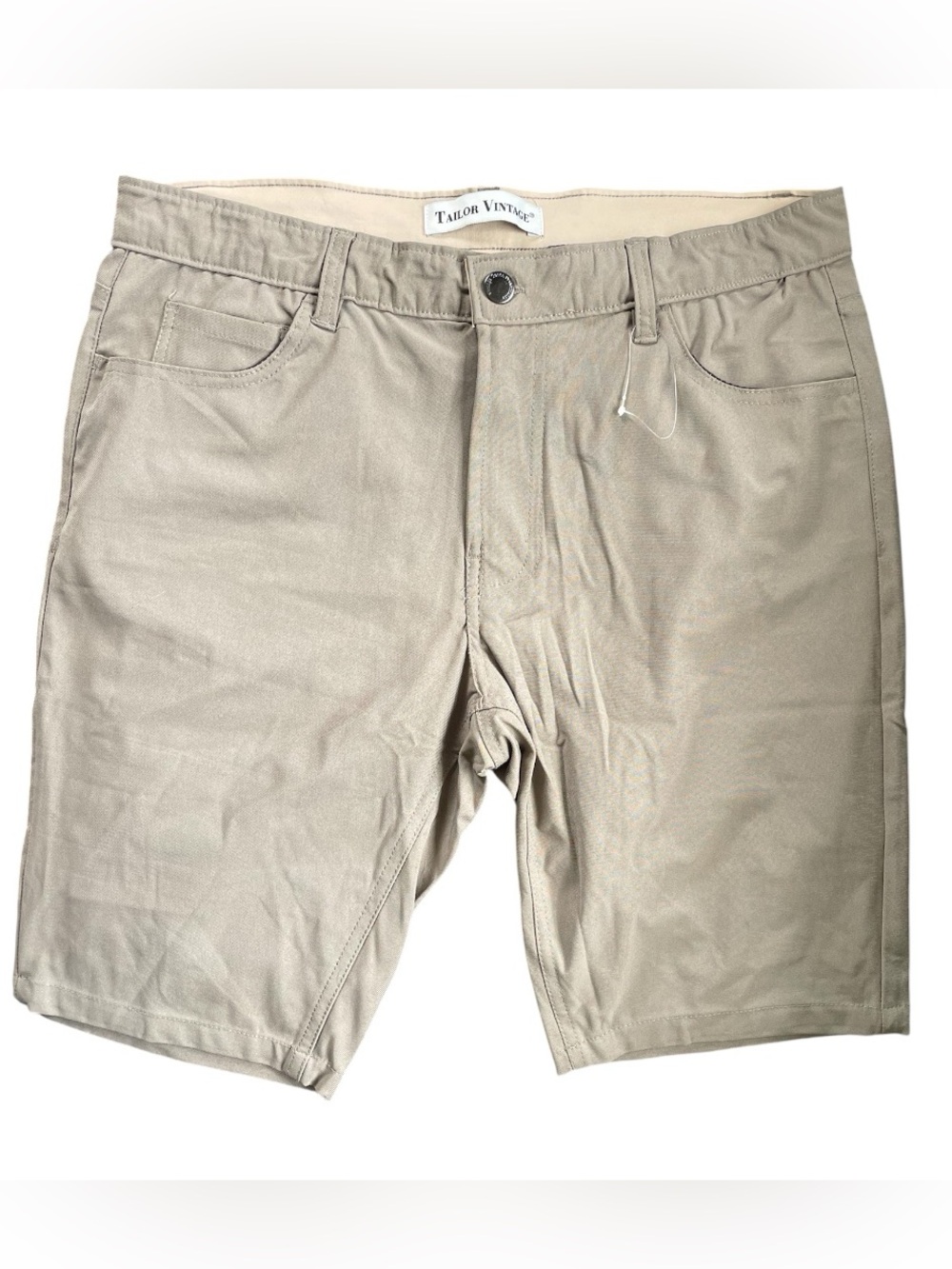 Tailor Vintage Men's Tan Flat-Front Shorts